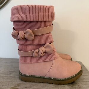 Dream Pairs Pink Kids Bow Boots